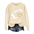 thumbnail image 3 of Rugby Shirt Women Football Sweatshirts Long Sleeve Crew Neck Sports Mom Must Have Basic Tee Rugby Shirt Pullover Sweaters Comfort Hoodie Hiking Oversized Soccer Tops Loose Fit Fall Clothes Gift Beige, 3 of 7