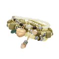 thumbnail image 3 of 4pcs Mujeres Bohemio Brazalete De Múltiples Capas De Cristal Acrílico Granos - Verde Yinane Pulsera de cadena de cristal, 3 of 8
