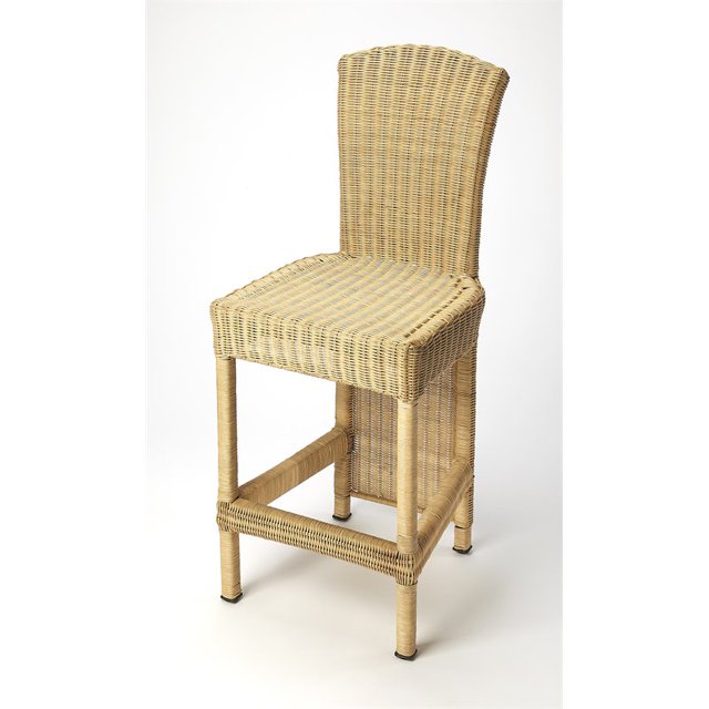 Beaumont Lane Island Living Natural Rattan Counter Stool in Brown