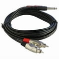 thumbnail image 5 of KLYNE - 2-1/4 Inch 6.3Mm Mono Male Cable To 6Ft 2-Rca Male Cable Cord Black Audio Cable, 5 of 6
