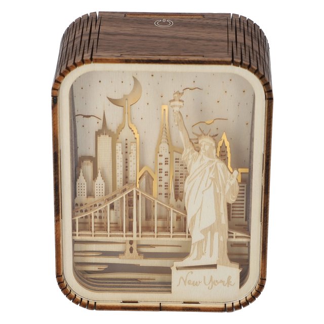 Luz De Noche Tallada En Madera, Lámpara De Mesa Tallada En Madera Decorativa Para Dormitorio
