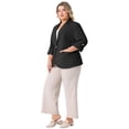 thumbnail image 3 of DARING DIVA Women's Plus Linen Cotton Blazer Work Suit Jacket 2X Black, 3 of 6