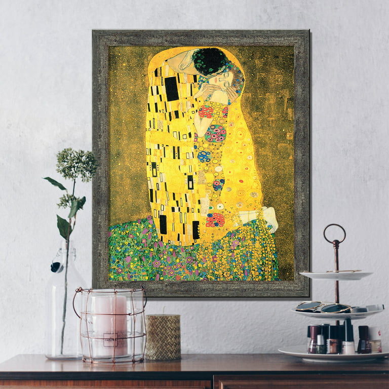 The Kiss by Gustav Klimt, Wall Art Print, The Kiss Print would be wonderful Living Room or Dorm Room Wall Art, 11x14, 2427BW - Walmart.com