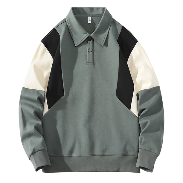 pstuiky Camisas casuales de manga larga para hombre, Camiseta de manga larga con botones y estampado vintage para hombre, sin capucha camisetas de hombre m