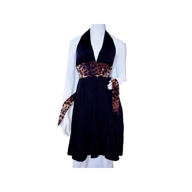 CARMEN MARC VALVO Swimwear HALTER Leopard DRESS Summer S M $165