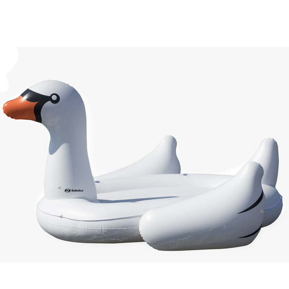 Solstice 116" Giant Inflatable Swan Shaped 4Person Raft Island White