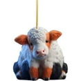 thumbnail image 1 of Vaidha Cute Cow Car Pendant Home Tree Decoration Christmas Tree Ornament Home Decor 2PC, 1 of 1