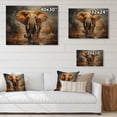 thumbnail image 4 of Designart "Wild Spirit of Elephants" Animals Print on Natural Pine Wood, 4 of 5