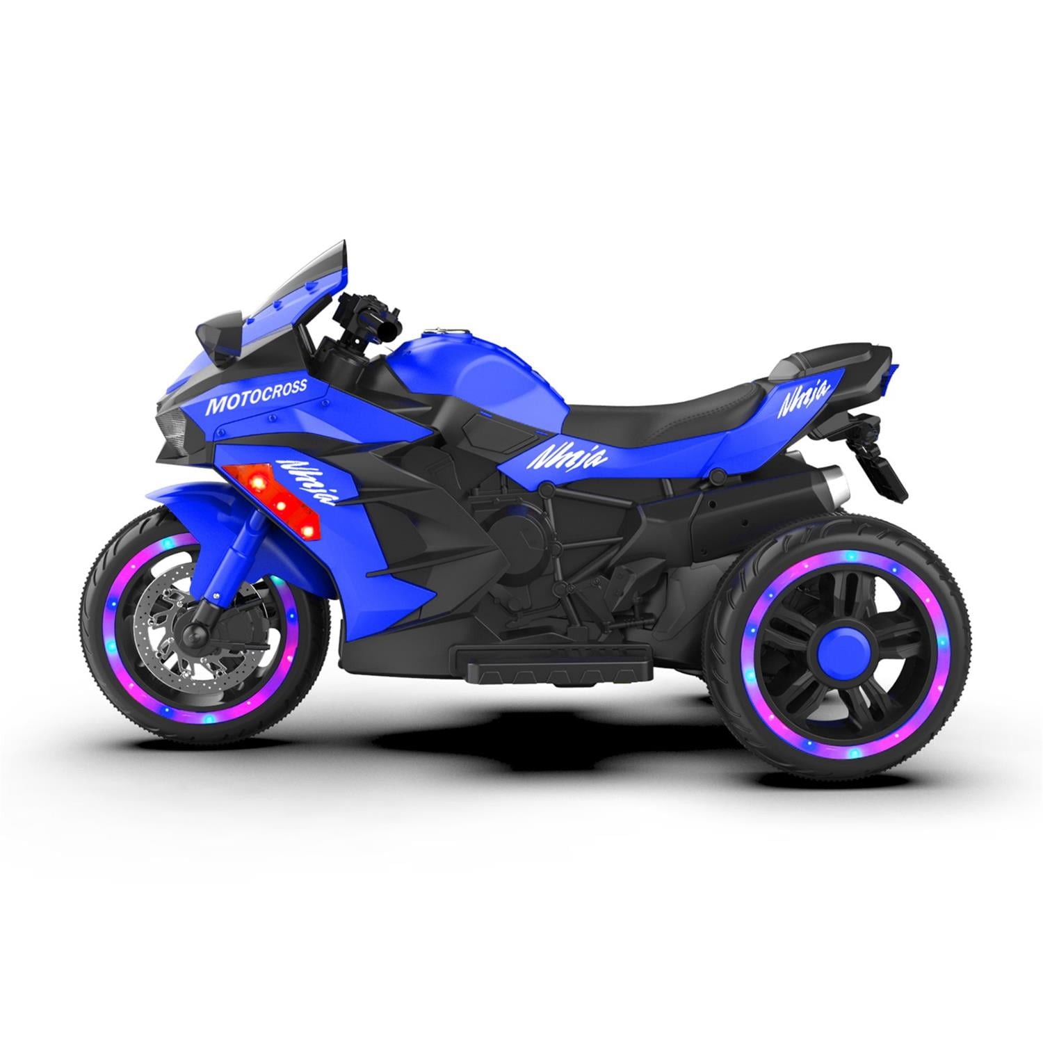 CIPACHO 12V Powered Ride Ons Electric Battery 3Wheel Motorbike Kids Rechargeable Toy Car with Upgrade the Luminous Wheel, Blue