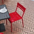 thumbnail image 3 of BizChair Commercial Grade Steel Stack Chair, Indoor-Outdoor Armless Chair with 2 Slat Back in Red, 3 of 12
