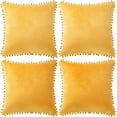 thumbnail image 1 of PiccoCasa Velvet Pillow Cover with Pompoms for Sofa Bed 4PCS, 1 of 13