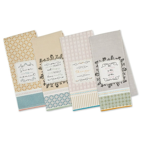Design Imports 753828 Heartfelt Kitchen Embellished Dishtowels Set of 4