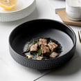 thumbnail image 3 of Qeeadeea 28oz Large Ceramic Soup Plate, Colorful Pasta Bowl, Stackable Salad Plate Set For Dinner-black, 3 of 6