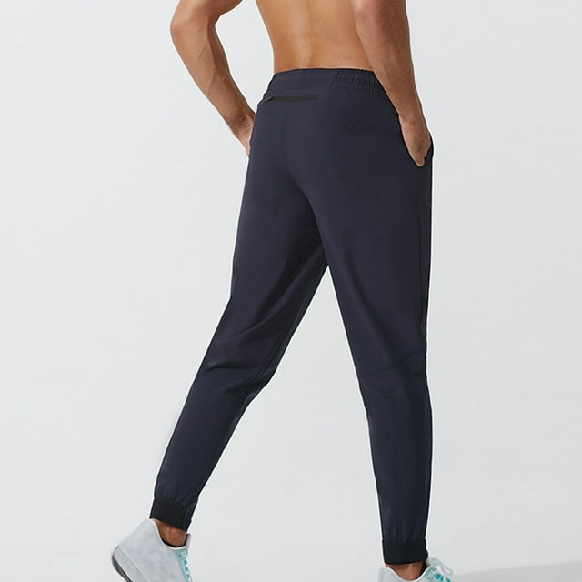 Pantalones deportivos largos para hombre, para senderismo, secos, atléticos, para entrenamiento, informales, deportivos, con bolsillos con cremallera, de poliéster.
