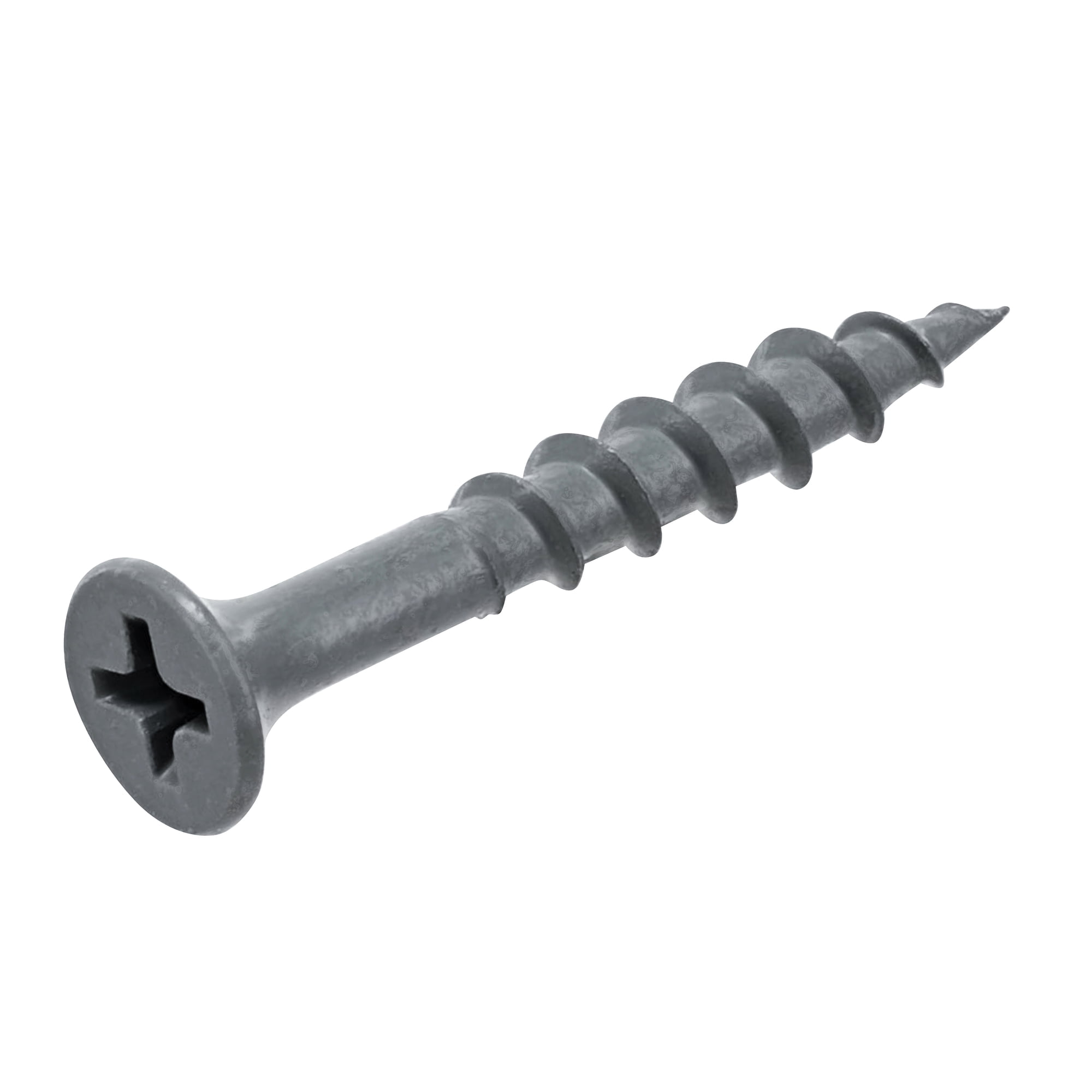 Fas-n-Tite Deck and Fence Wood Screws, #8 x 1-14", Steel, Epoxy, Phillips, Gray, 75 pack