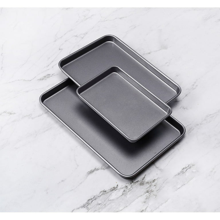 TRIANU Cookie Sheet Set, Non Stick Baking Pans Set, Carbon Steel Baking  Tray, Oven Safe Cookie Sheet Pans, 3 Pack(9.5+13+15 inch, Gray) 