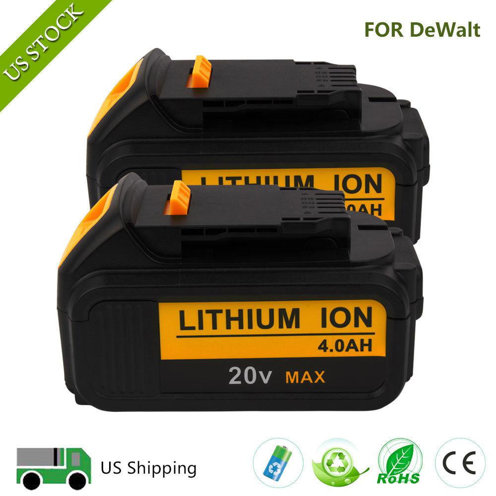 DCB205 For DEWALT 20V 4.0Ah 20 Volt XR Lithium Battery DCB204 DCB200 DCB201 2PCS 