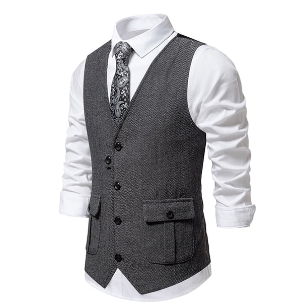 pstuiky Camiseta sin mangas para hombre, Blusa sin mangas con cuello vuelto y botones con bolsillos para hombre Camisas de hombre l