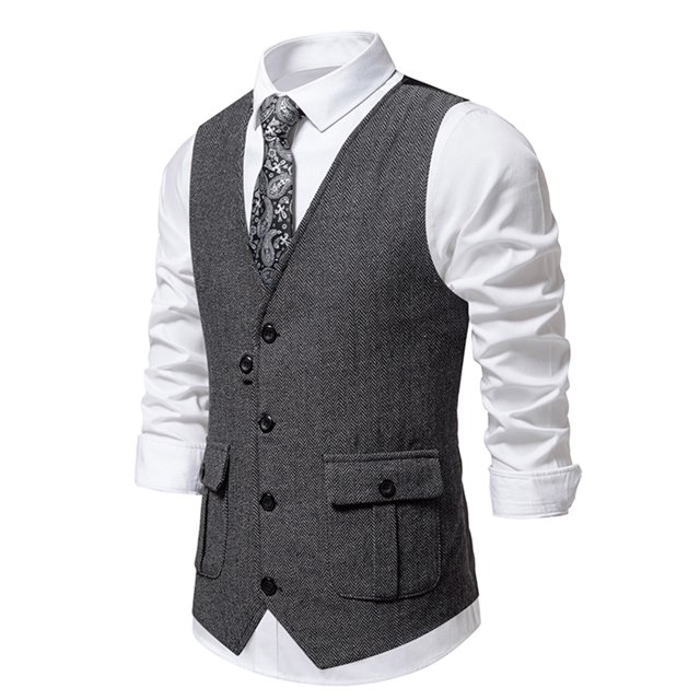 LOVZFMLL Tank Tops for Men Solid Fashion Have Pockets Button Turn-down Collar Tanks Blouse