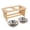 Natural, variant on Petmaker Elevated Dog Pet Bowls with Stand - 7-Inch Bamboo Feeder with 2 Stainless Bowls - Hold 20oz
