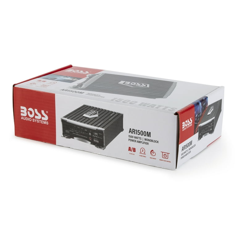 Boss Audio 1500 Watt Mono A/B MOSFET Power Car Amp + Remote