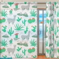 thumbnail image 2 of Coolnut 2PCS Sheer Curtains, 78"x55" Alpacas Cactus Plants Gauze Door and Window Voile Curtain Panels for Bedroom Living Room, 2 of 4