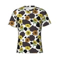 thumbnail image 4 of Vsdgher Black Cow Sunflowers Print Men's Dry Fit Mesh Athletic Shirts Moisture Wicking Tennis T-Shirt Tops, 4 of 9
