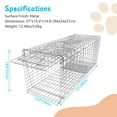 thumbnail image 3 of PRIJESSE 37inch Foldable Humane Live Animal Trap Cage for Squirrel, Rat, Bunny, Mink, No-Kill Bait Trapping Kit, Catch & Release, Silver, 3 of 8