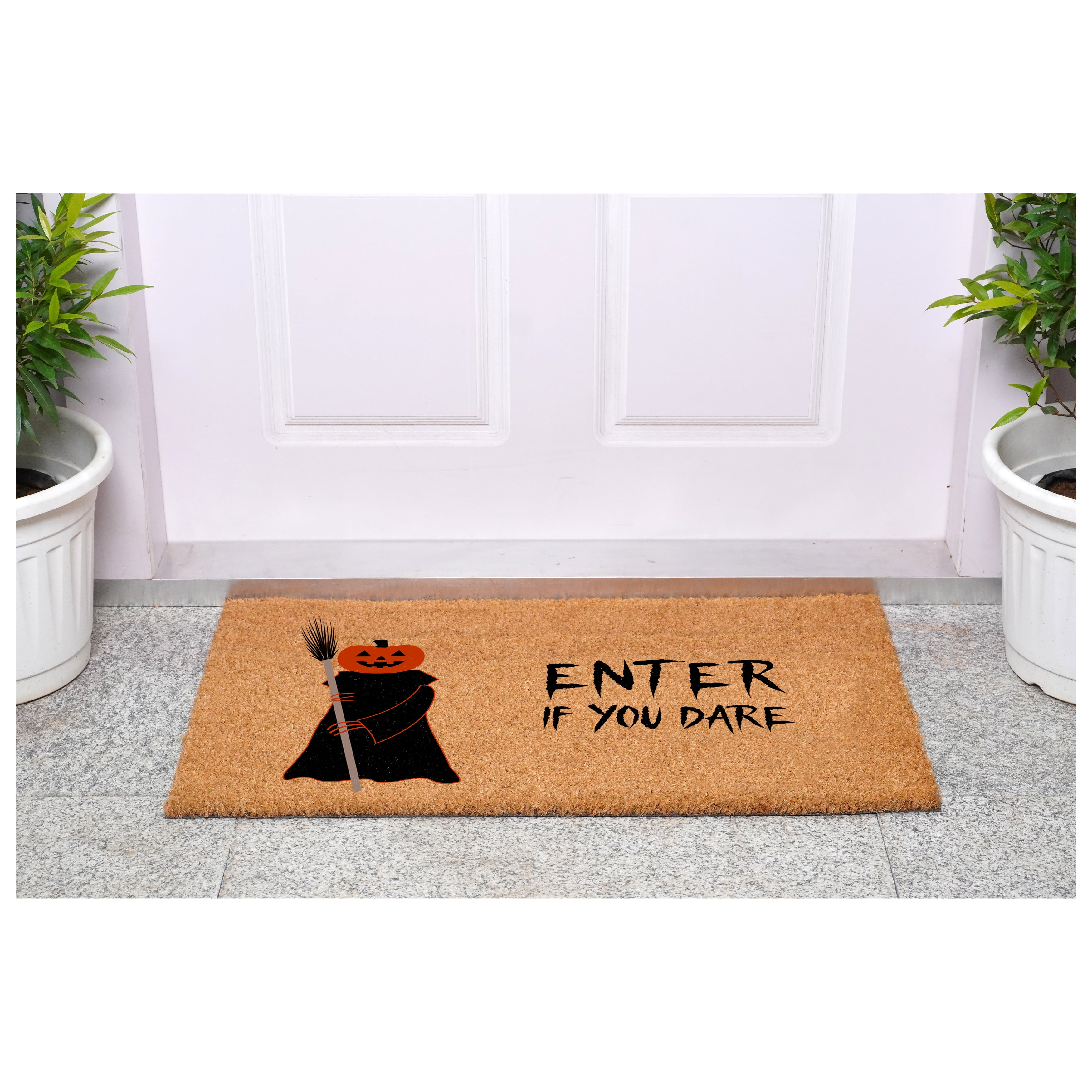 Calloway Mills 114771729 Scary Pumpkin Enter If You Dare Doormat, 17"x29"