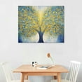 thumbnail image 2 of Nawypu  Blue Gold Wall Art Colorful Abstract Heart Shape Tree Paintings Contemporary Artwork Tree of Life Picture Print on Canvas Art Home Bedroom Bathroom Wall Decor Framed Ready to Hang, 2 of 4