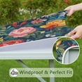 thumbnail image 6 of Pioneer Flower Floral Print Pattern Square Fitted Tablecloth with Elastic Edge,Square Table Cover,Washable Elastic Table Cover for Home Kitchen Party Decor 34"x34", 6 of 6