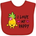 thumbnail image 3 of Inktastic I Love My Pappy with Pineapple Girls Baby Bib, 3 of 4
