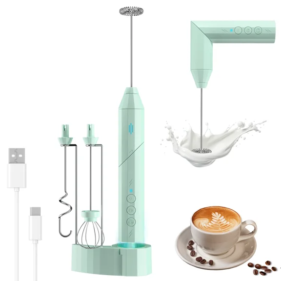 Electric Milk Frother Handheld Whisk Mixer Stirrer Coffee Egg Usb Rechargeable