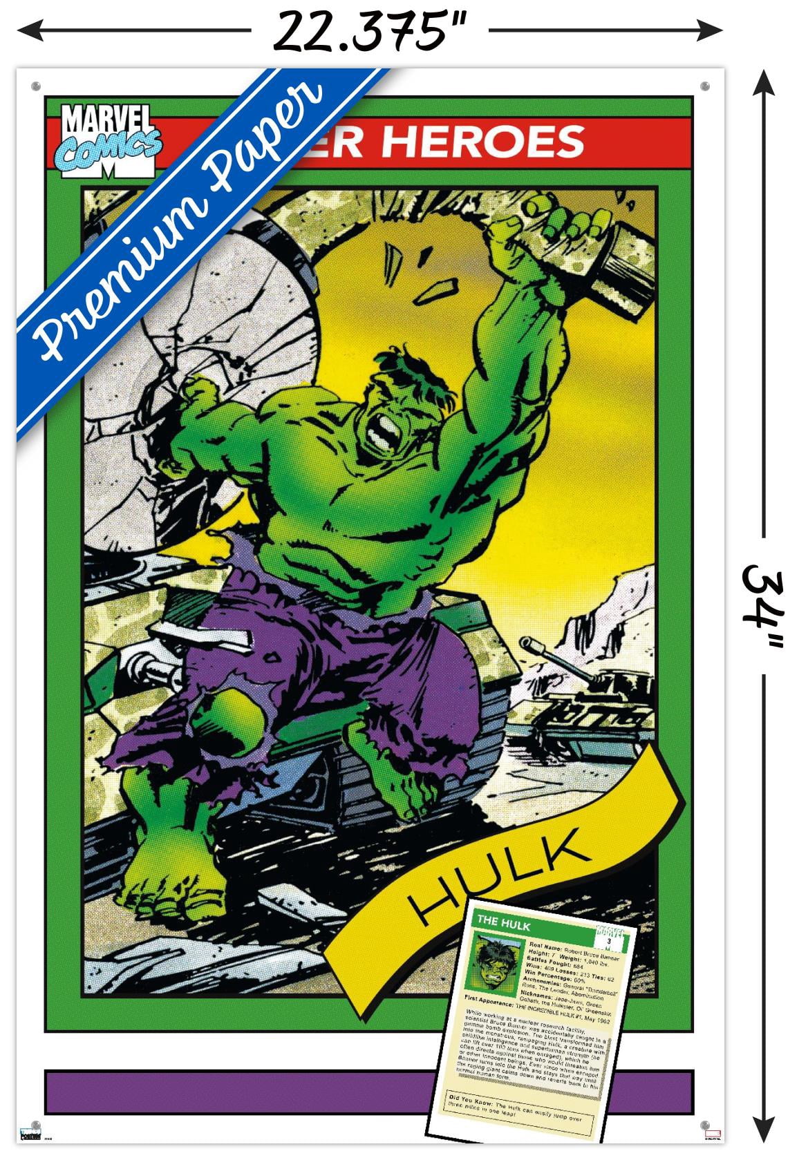 Marvel Trading Cards - Hulk Wall Poster with Pushpins, 22.375" x 34"