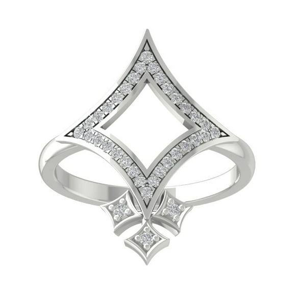 Araiya 10K White Gold Round Diamond Fashion Band Ring (1/5 cttw, I-J Color, I2-I3 Clarity), Size 10