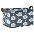 thumbnail image 2 of Rectangle Storage Basket with Handles Sloth Sleeping Collapsible Storage Bin Large Storage Bins Decorative for Clothes Toys Bedroom, 2 of 8