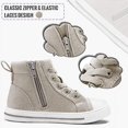 thumbnail image 4 of Kushyshoo Kids Canvas Sneakers Gray High-Top Children Walking Shoes 13M, 4 of 6