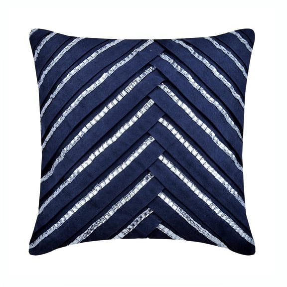 Cushion Covers, Navy Blue Decorative Sofa Pillow Covers 16x16 inch (40x40 cm), Suede Pillowcases, Striped, Pintucks, Textured, Modern Designer Toss Pillow Covers - Popeye The Sailor