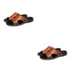 thumbnail image 1 of Guardurnaity Zapatillas de cuero Zapatos casuales Diapositivas Sandalias planas suaves Moda Cómodo Antideslizante Al aire libre Playa Casa Caminar Marrón treinta y nueve 2piezas, 1 of 6