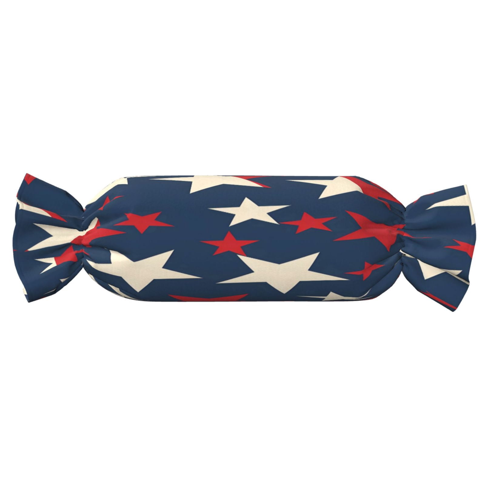 Candy Throw Pillow Travel Cervical Pillow Cylindrical Neck Body Cushion With Insert For Bed Couch Home Decor 9.8x24.4in Independence Day Theme Star (1)