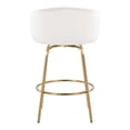 thumbnail image 4 of LumiSource Gold Metal, Cream Velvet Claire 26" Fixed-Height Counter Stool - Set of 2, 4 of 7