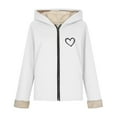 thumbnail image 6 of GaThRRgYP Women's Winter Fluffy Coat Best for Cold Weather,Fashion Women Oversized Zip Solid Casual Coat Long Sleeve Hooded Casual Outwear Jackets Pockets Tops White XXL, 6 of 7