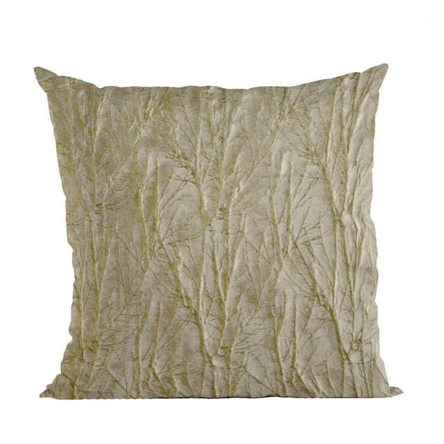 Plutus Golden Yarns Shiny Fabric With Twig Pattern Luxury Throw Pillow - Double sided 26"" x 26""