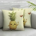 thumbnail image 3 of COMIO  Pineapple Pillow Cases Summer Tropical Fruits Funny Pineapple Fork Wear a Waist Decorative Throw Pillow Cushion Covers Super Soft Pillowcase Standard Pillow Cover, Yellow Green, 3 of 5