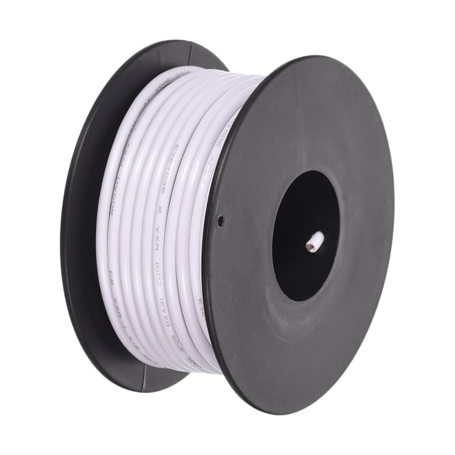 Uxcell 16AWG Stranded Wire Hookup 10M/33ft White, Electrical Wire UL1007 Spool