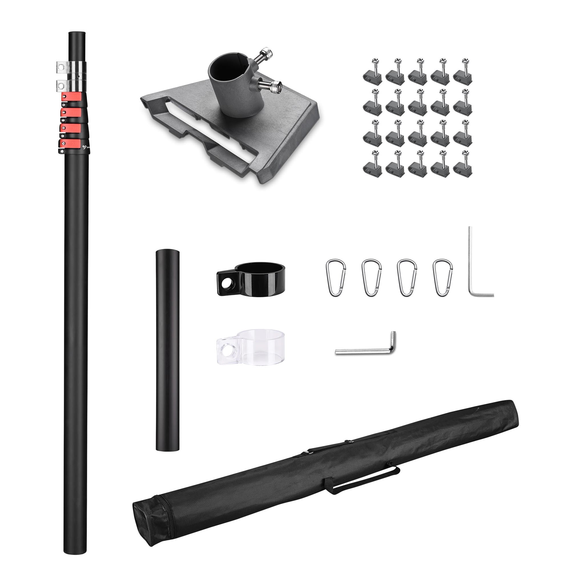 Yescom EZ GO 14FT Starlink Gen3 In Ground Pole Mount with Pipe Adapter Telescopic Flag Pole Kit for Tailgate Party RV Camping