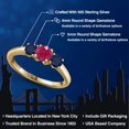 thumbnail image 2 of Gem Stone King 18K Yellow Gold Plated Silver Red Ruby and Blue Sapphire Engagement Ring for Women | 1.25 Cttw | Round 5MM | Gemstone July Birthstone | Size 8, 2 of 6