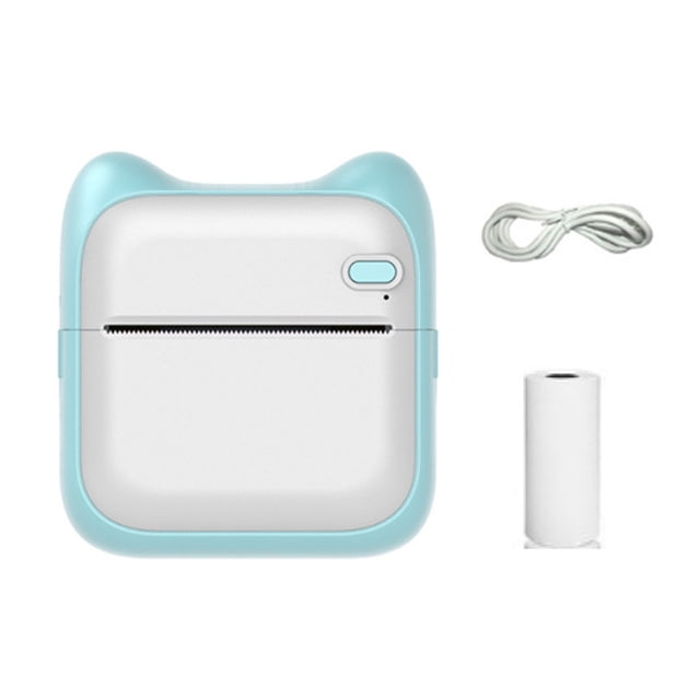 Mini Imprimante Thermique Portable 200 Dpi 57 mm Impression Autocollants Sans Fil Bluetooth Sans Encre Bleu Rose Notes de Poche Imprimante Liste de Choses à Faire, Excellente Performance de Numérisation