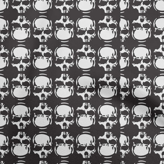 oneOone Polyester Spandex Black Fabric Skull Sewing Craft Projects Fabric Prints By Yard 56 Inch Wide-32