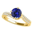 thumbnail image 2 of Mauli Jewels Engagement Rings for Women 1.15 Carat Halo Tanzanite And Diamond Bridal Set 4-prong 14k Yellow Gold, 2 of 6
